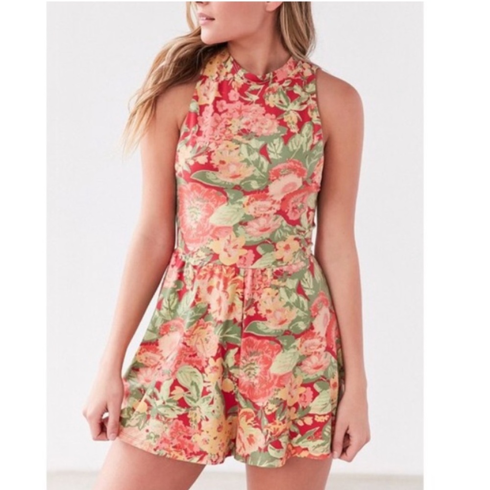 Kimchi Blue Rebecca Floral Mock Neck Romper